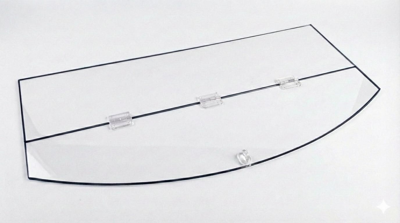 Aquarium Lid 36 gallon Bowfront - 3/16” clear polycarbonate, fits Aqueon, Top Fin, Marineland