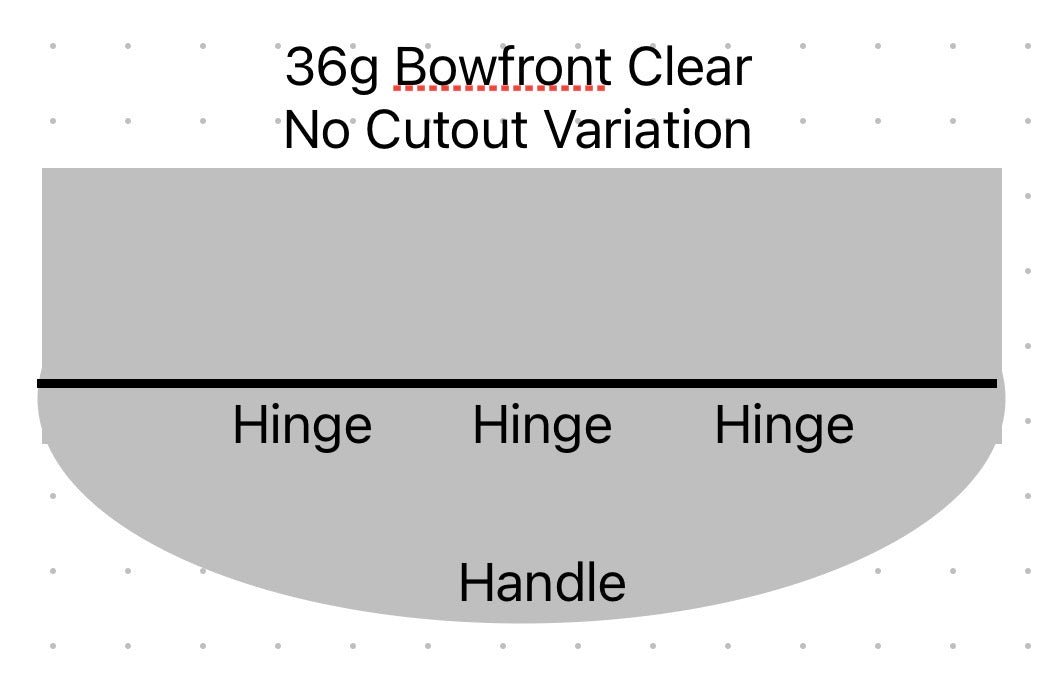 Aquarium Lid 36 gallon Bowfront - 3/16” clear polycarbonate, fits Aqueon, Top Fin, Marineland