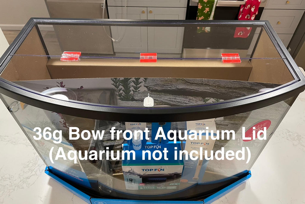 Aquarium Lid 36 gallon Bowfront - 3/16” clear polycarbonate, fits Aqueon, Top Fin, Marineland