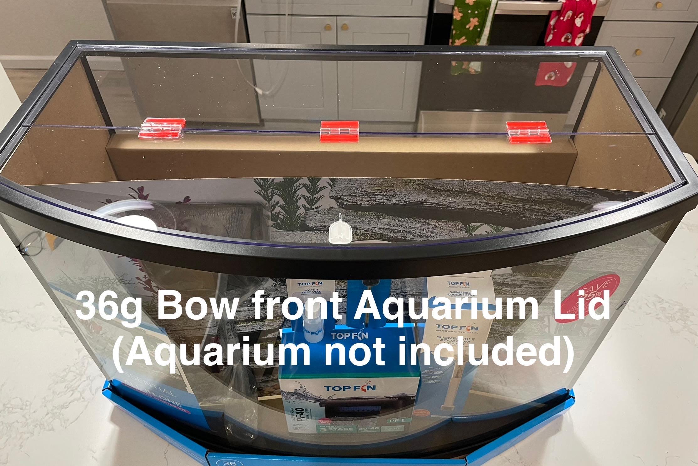 Aquarium Lid 36 gallon Bowfront - 3/16” clear polycarbonate, fits Aqueon, Top Fin, Marineland
